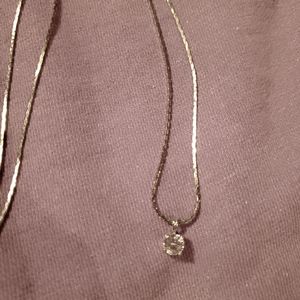 Stunning necklace with sparkling CZ pendant.